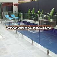 Hot saling safe tempered glass swimming pool fence panels and balcony stainless steel glass railing design