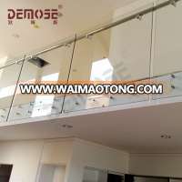 Diy Simple style indoor/outdoor/side mounted tempered glass balcony  railing