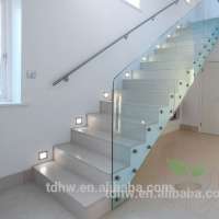 Glass balustrades for stairs with standoff and tempered glass